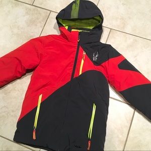 SPYDER SNOWBOARD SKI WINTER COAT JACKET RED NEON